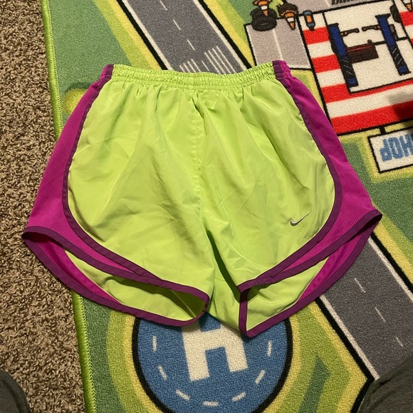 Nike Women's Neon Green and Magenta Athletic Shorts - Picture 1 of 3